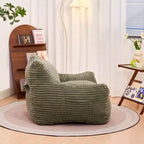 Okak Pouf Géant en Velours Côtelé, Canapé Paresseux Moderne avec Accoudoirs et Mousse Haute Résilience, Grand Pouf pour Salon