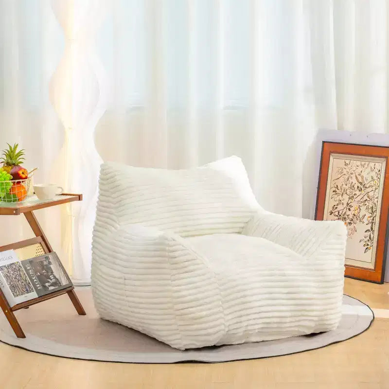 Okak Pouf Géant en Velours Côtelé, Canapé Paresseux Moderne avec Accoudoirs et Mousse Haute Résilience, Grand Pouf pour Salon
