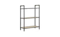 TUYOHW Rectangular Bookshelves,Open Storage Bookshelf with Round Metal Steel Tube,Bookcases for Living Room,Office,Grey+Oak