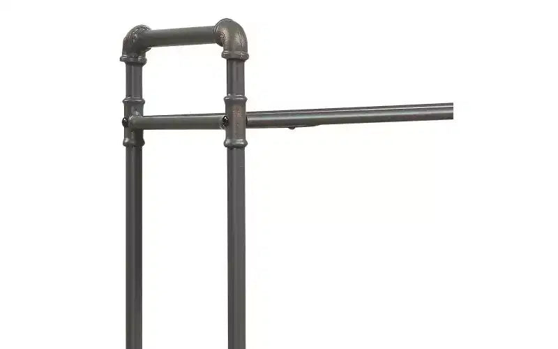 Étagères rectangulaires TUYOHW, étagère de rangement ouverte avec tube en acier rond, bibliothèques pour salon, bureau, gris + chêne