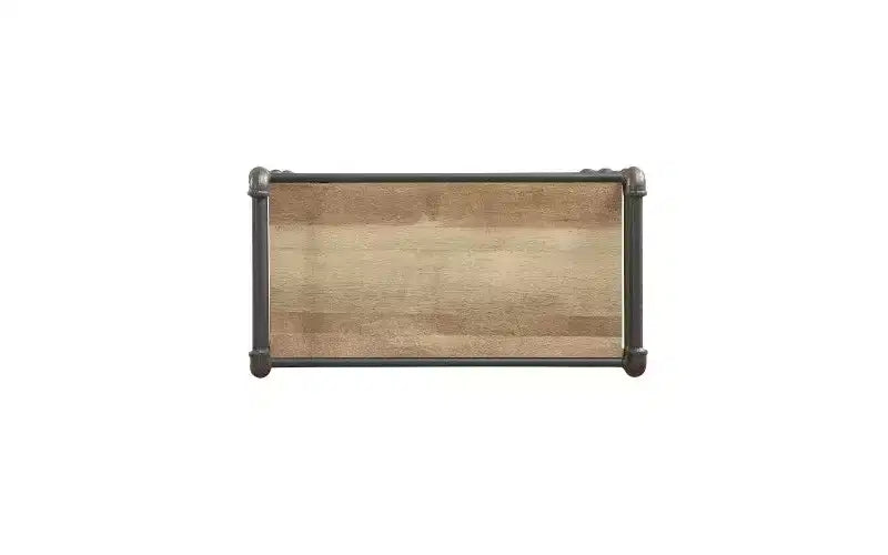 Étagères rectangulaires TUYOHW, étagère de rangement ouverte avec tube en acier rond, bibliothèques pour salon, bureau, gris + chêne
