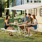 Banc pliant portable de 1,8 m, lot de 2 bancs portables en plastique, banc d'extérieur robuste avec poignée de transport, banc pliable pour le camping, le sport