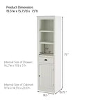 Étagère bibliothèque autoportante de 190 cm, bibliothèque de ferme avec rangement et placard, petit meuble de rangement en bois, pour couloirs, salon, cuisine