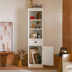 Étagère bibliothèque autoportante de 190 cm, bibliothèque de ferme avec rangement et placard, petit meuble de rangement en bois, pour couloirs, salon, cuisine