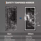 Miroir de salle de bain avec éclairage, Intensité variable, Anti-buée, Rétroéclairé + Éclairage frontal, Miroir de courtoisie lumineux pour salle de bain, Fonction mémoire, Antidéflagrant