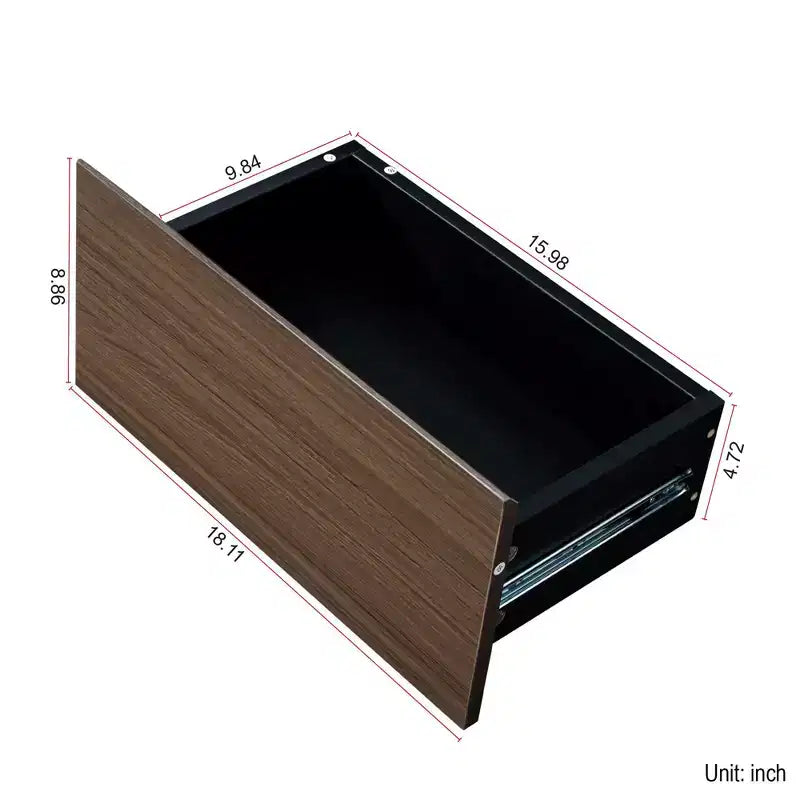 Table Basse Extensible TUYOHW avec 2 Tiroirs et Étagères, Table d'Appoint Luxueuse Fini Noyer Marron/Noir pour Salon, Décoration Intérieure