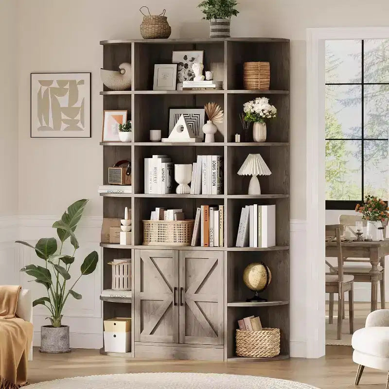 Acekool Étagère pour enfants de 190,5 cm de haut à 6 niveaux avec armoire de rangement et portes, organisateur pour chambre à coucher