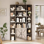 Acekool Étagère pour enfants de 190,5 cm de haut à 6 niveaux avec armoire de rangement et portes, organisateur pour chambre à coucher