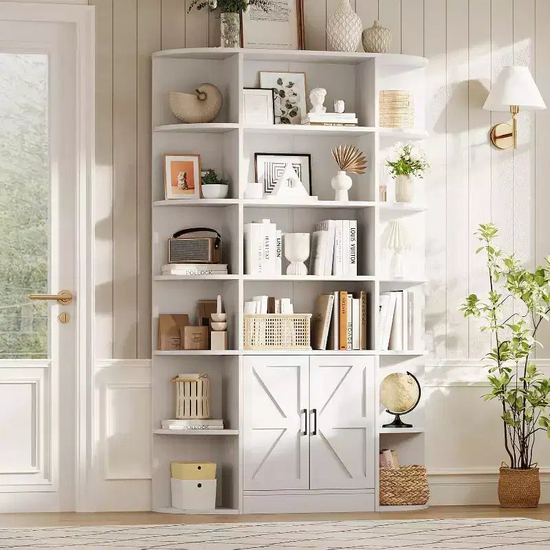 Acekool Étagère pour enfants de 190,5 cm de haut à 6 niveaux avec armoire de rangement et portes, organisateur pour chambre à coucher