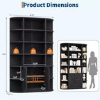Acekool Étagère pour enfants de 190,5 cm de haut à 6 niveaux avec armoire de rangement et portes, organisateur pour chambre à coucher