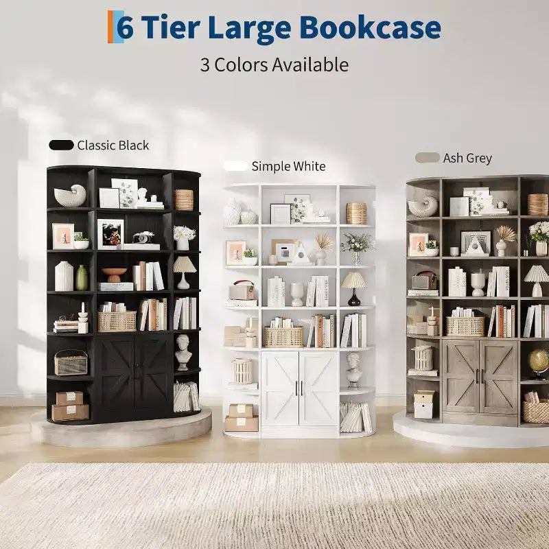 Acekool Étagère pour enfants de 190,5 cm de haut à 6 niveaux avec armoire de rangement et portes, organisateur pour chambre à coucher