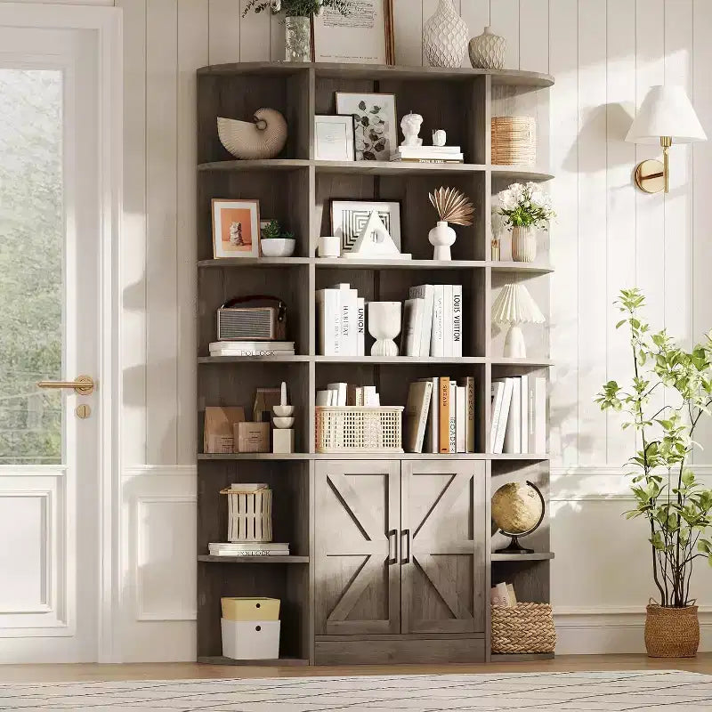 Acekool Étagère pour enfants de 190,5 cm de haut à 6 niveaux avec armoire de rangement et portes, organisateur pour chambre à coucher