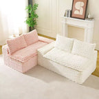 Canapé d'angle modulable moderne color-block, canapé nuage en velours tortue à assise profonde pour salon, chambre ou appartement - Panipeachy