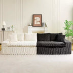 Modern Color-Blocked Modular Sectional Sofa, Deep Seat Turtle Velvet Cloud Sofa for Living Room, Bedroom, or Apartment-Panipeachy