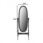Miroir de courtoisie traditionnel de style « Black Queen Anne ». Miroir inclinable sur pied pleine longueur pour une décoration intérieure élégante