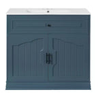 Meuble sous vasque 36 pouces avec rangement, meuble de salle de bain en bois avec portes à fermeture amortie et étagère