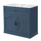 Meuble sous vasque 36 pouces avec rangement, meuble de salle de bain en bois avec portes à fermeture amortie et étagère