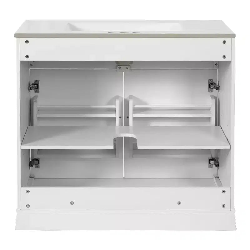 Meuble sous vasque 36 pouces avec rangement, meuble de salle de bain en bois avec portes à fermeture amortie et étagère