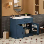 Meuble sous vasque 36 pouces avec rangement, meuble de salle de bain en bois avec portes à fermeture amortie et étagère