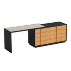 Bureau d'ordinateur à domicile réversible en L avec 6 tiroirs, extensible, moderne et rotatif Luck Live