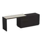 Bureau d'ordinateur à domicile réversible en L avec 6 tiroirs, extensible, moderne et rotatif Luck Live