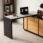 Bureau d'ordinateur à domicile réversible en L avec 6 tiroirs, extensible, moderne et rotatif Luck Live