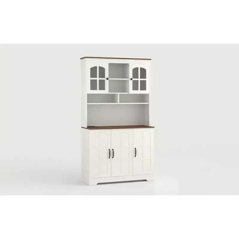 Meuble de buffet autoportant de 180 cm de hauteur avec support pour micro-ondes