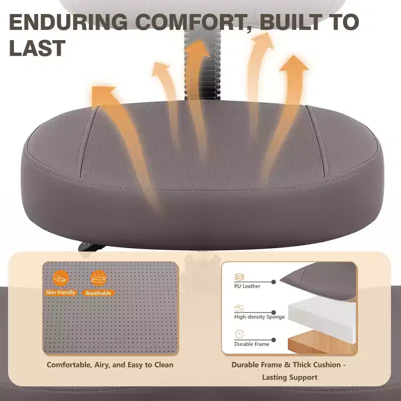 Chaise de bureau à jambes croisées KERDOM, chaise de yoga à genoux pour méditation et TDAH, réglable en hauteur, avec support lombaire, repose-pieds élargi et roulettes, noir