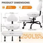 Chaise de bureau à jambes croisées KERDOM, chaise de yoga à genoux pour méditation et TDAH, réglable en hauteur, avec support lombaire, repose-pieds élargi et roulettes, noir