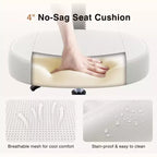 Chaise de bureau à jambes croisées KERDOM, chaise de yoga à genoux pour méditation et TDAH, réglable en hauteur, avec support lombaire, repose-pieds élargi et roulettes, noir