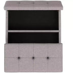 Ottoman de rangement carré contemporain Lancaster de 91 cm de large en lin polyester