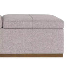 Ottoman de rangement carré contemporain Lancaster de 91 cm de large en lin polyester
