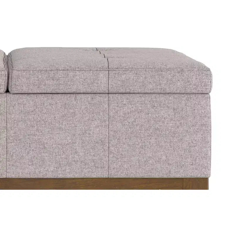 Ottoman de rangement carré contemporain Lancaster de 91 cm de large en lin polyester