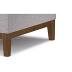 Ottoman de rangement carré contemporain Lancaster de 91 cm de large en lin polyester