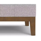 Ottoman de rangement carré contemporain Lancaster de 91 cm de large en lin polyester