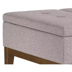 Ottoman de rangement carré contemporain Lancaster de 91 cm de large en lin polyester