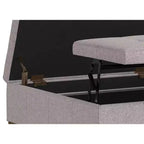 Ottoman de rangement carré contemporain Lancaster de 91 cm de large en lin polyester