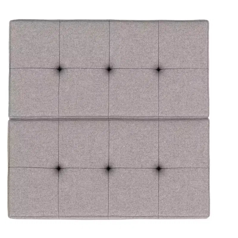 Ottoman de rangement carré contemporain Lancaster de 91 cm de large en lin polyester