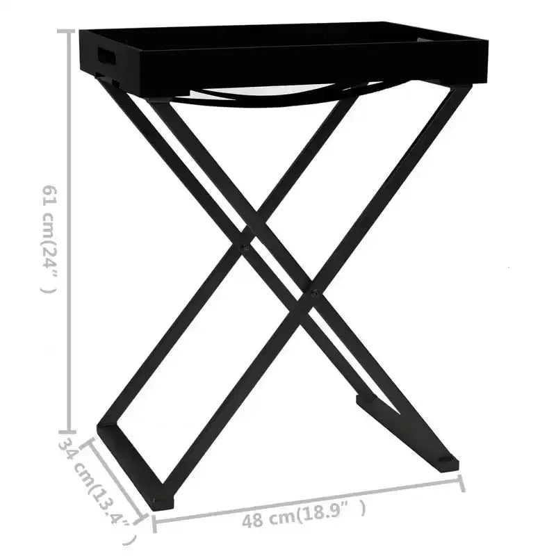 vidaXL Table pliante d'appoint pliable avec cadre en fer et MDF