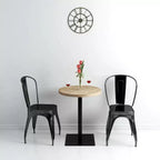 vidaXL Table de bistrot Table de cuisine Table de bar Table de salle à manger Bois d'ingénierie et acier Rond - Chêne 60 x 75 cm