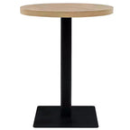 vidaXL Table de bistrot Table de cuisine Table de bar Table de salle à manger Bois d'ingénierie et acier Rond - Chêne 60 x 75 cm