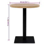 vidaXL Table de bistrot Table de cuisine Table de bar Table de salle à manger Bois d'ingénierie et acier Rond - Chêne 60 x 75 cm