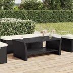vidaXL Table basse en résine tressée noire et acier poudré 100x50x40 cm - Noir