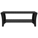 vidaXL Table basse en résine tressée noire et acier poudré 100x50x40 cm - Noir