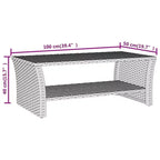 vidaXL Table basse en résine tressée noire et acier poudré 100x50x40 cm - Noir