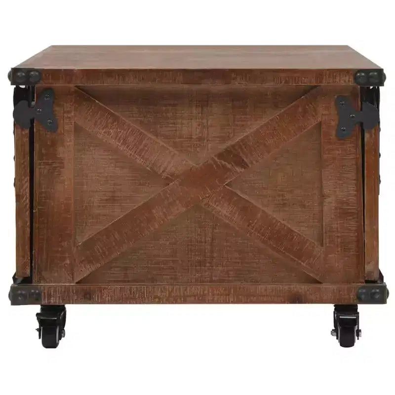 vidaXL Table basse en bois de sapin massif 91 x 51 x 38 cm Marron