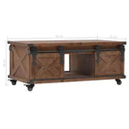 vidaXL Table basse en bois de sapin massif 91 x 51 x 38 cm Marron