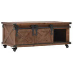 vidaXL Table basse en bois de sapin massif 91 x 51 x 38 cm Marron
