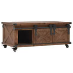 vidaXL Table basse en bois de sapin massif 91 x 51 x 38 cm Marron