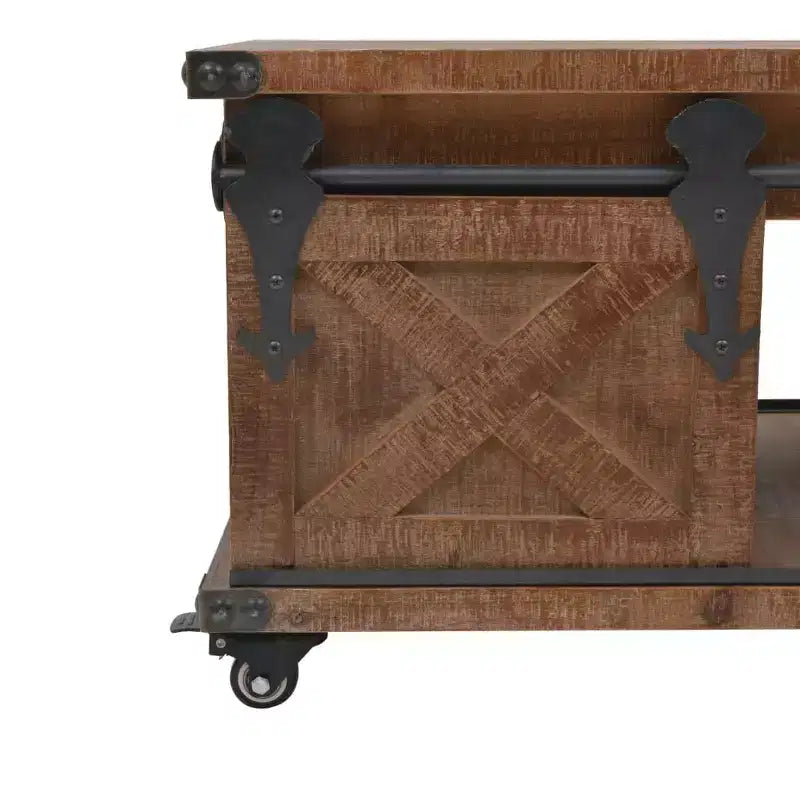 vidaXL Table basse en bois de sapin massif 91 x 51 x 38 cm Marron